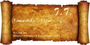 Tamaskó Tina névjegykártya